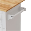 Pemberly Row Kitchen Island Cart with 2 Door Cabinet and Three Drawers-White