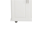 Pemberly Row Kitchen Island Cart with 2 Door Cabinet and Three Drawers-White