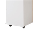 Pemberly Row Kitchen Island Cart with 2 Door Cabinet and Three Drawers-White