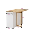 Pemberly Row Kitchen Island Cart with 2 Door Cabinet and Three Drawers-White