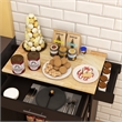 Pemberly Row Compact Rolling Kitchen Island with Drop-Leaf Countertop-Black