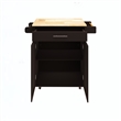 Pemberly Row Compact Rolling Kitchen Island with Drop-Leaf Countertop-Black