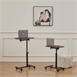 Pemberly Row Height Adjustable Sofa Side C Shape Table-Brown