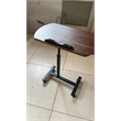 Pemberly Row Height Adjustable Sofa Side C Shape Table-Brown