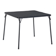 Pemberly Row Black Square Folding Table with Sturdy Metal Frame Easy Storage