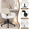 Pemberly Row Beige Home Office Adjustable Metal Swivel Task Chair with Wheels