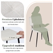 Pemberly Row Dining Chairs Set of 4 Upholstered Fabric Seat w/ Metal Legs Beige
