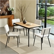 Pemberly Row Dining Chairs Set of 4 Upholstered Fabric Seat w/ Metal Legs Beige