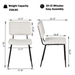 Pemberly Row Dining Chairs Set of 4 Upholstered Fabric Seat w/ Metal Legs Beige