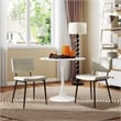 Pemberly Row Dining Chairs Set of 4 Upholstered Fabric Seat w/ Metal Legs Beige