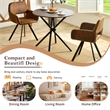 Pemberly Row Swivel Dining Chairs Set of 2 w/ Upholstered Seat & Metal Leg Brown