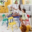 Pemberly Row Kids Table Chair Set Multicolor 4 Piece Set for Play and Dining