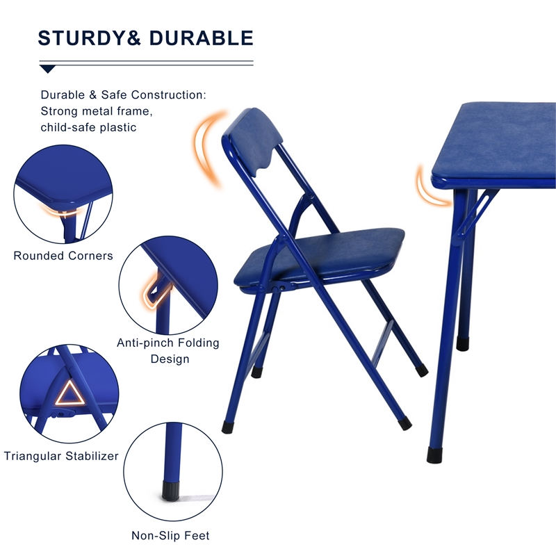 Pemberly Row Multicolor Kids Table Chair Set Bright and Cheerful Design