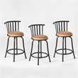 Pemberly Row Adjustable Height Metal Bar Stools Set of 3 Brown