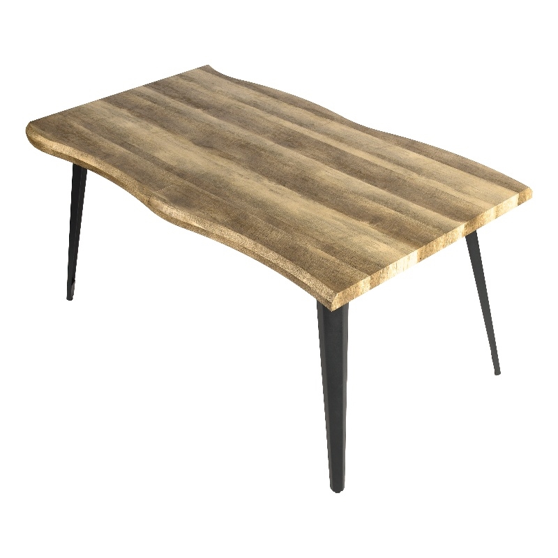 Pemberly Row Dining Table MDF Wave Edge Writing Home Office Desk Walnut