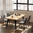 Pemberly Row Dining Table MDF Wave Edge Writing Home Office Desk Oak