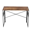 Pemberly Row Home Office Desk with Storage Hooks and Metal Frame Brown