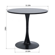 Pemberly Row Contemporary Black Dining Table with Round MDF Top