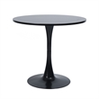 Pemberly Row Contemporary Black Dining Table with Round MDF Top