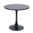 Pemberly Row Contemporary Black Dining Table with Round MDF Top