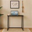 Pemberly Row Contemporary Foldable Black Home Office Desk with MDF Top