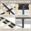 Pemberly Row Queen Upholstered Bed Frame with LED Headboard & USB Ports Gray