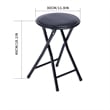 Pemberly Row Black Folding Chairs Set of 1 PVC Seat Metal Frame