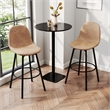 Pemberly Row Faux Leather Swivel Bar Height Stool in Brown (Set of 2)