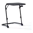 Pemberly Row Adjustable Folding TV Dining Tray Table with Cup Holder Black