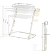 Pemberly Row Adjustable Folding TV Dining Tray Table with Cup Holder White