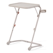 Pemberly Row Adjustable Folding TV Dining Tray Table with Cup Holder Beige