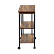 Pemberly Row Adjustable and Foldable Rustic Kitchen Cart with Storage Walnut