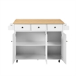 Pemberly Row Adjustable Foldable Kitchen Cart w/ Expandable Countertop White Oak