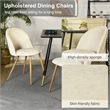 Pemberly Row Beige Dining Chair Set of 2 Comfortable Upholstered Chairs