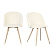 Pemberly Row Beige Dining Chair Set of 2 Comfortable Upholstered Chairs