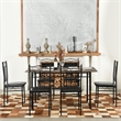 Pemberly Row 6 Piece Dining Set with PU Leather Seats Perfect for Home Black