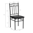 Pemberly Row 6 Piece Dining Set with PU Leather Seats Perfect for Home Black
