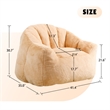 Pemberly Row Orange Bean Bag Chair for Living Room Bedroom Dorm Lounge Seating