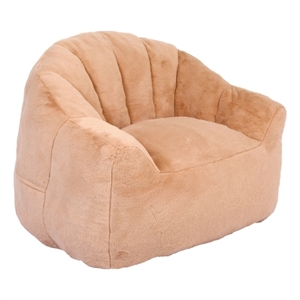 Pemberly Row Orange Bean Bag Chair for Living Room Bedroom Dorm Lounge Seating