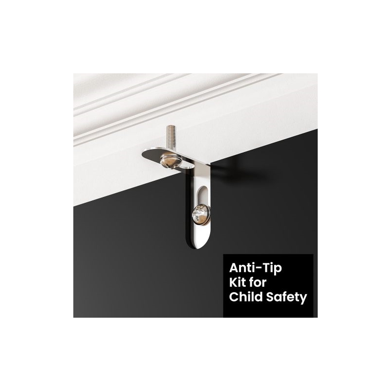 Pemberly Row White Sideboard Ribbed Design Gold Handles 4 Doors and Storage