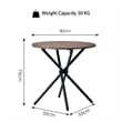 Pemberly Row Modern Round Dining Table with Cross Black Base Dark Wood