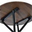 Pemberly Row Modern Round Dining Table with Cross Black Base Dark Wood