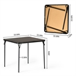 Pemberly Row Walnut Folding Table with Steel Frame Portable Durable