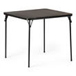 Pemberly Row Walnut Folding Table with Steel Frame Portable Durable