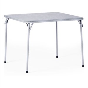 Pemberly Row Gray Folding Table with Steel Frame Portable Durable