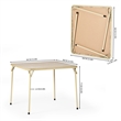 Pemberly Row Camel Folding Table with Steel Frame Portable Durable