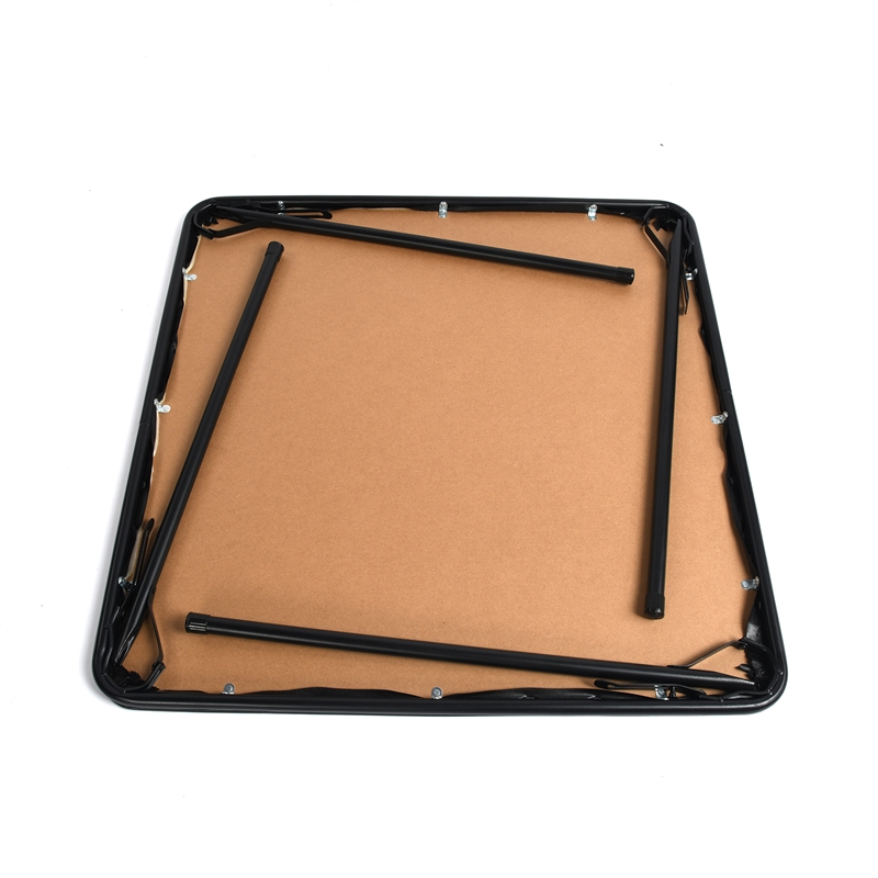 Pemberly Row Black Folding Table with Steel Frame Portable Durable