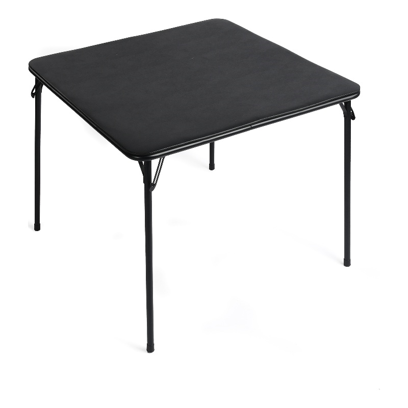 Pemberly Row Black Folding Table with Steel Frame Portable Durable