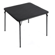 Pemberly Row Black Folding Table with Steel Frame Portable Durable
