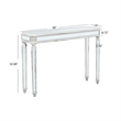 Pemberly Row Mirrored Console Table with Sleek Glass Top Reflective Silver Legs